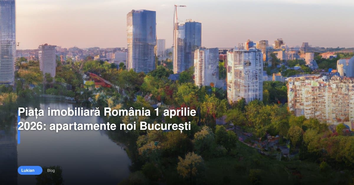 Piața imobiliară România 1 aprilie 2026: apartamente noi București